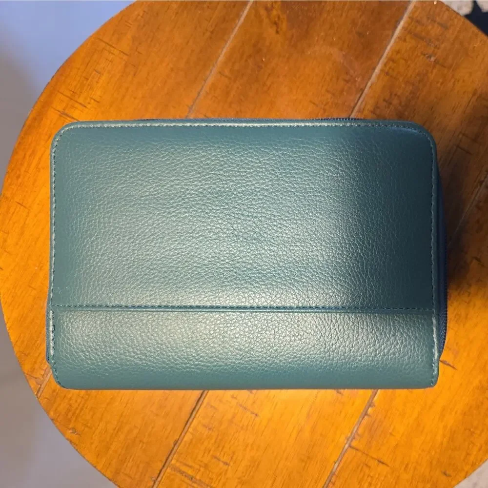 Mundi Mundex Daily Planner Organizer with Card Slots leather like teal accordion